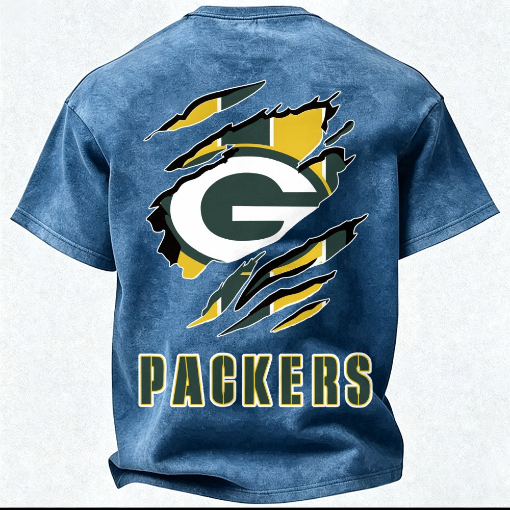Green Bay Packers Printed Unisex 100% Pure Cotton Washed T-Shirt
