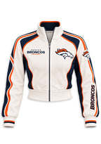 Women's Denver Broncos Cropped Zip Up Track Jacket