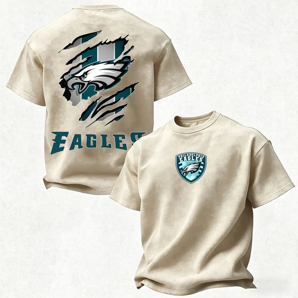 Philadelphia Eagles Printed Unisex 100% Pure Cotton Washed T-Shirt