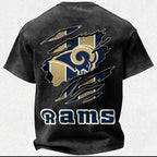 Los Angeles Rams Printed Unisex 100% Pure Cotton Washed T-Shirt