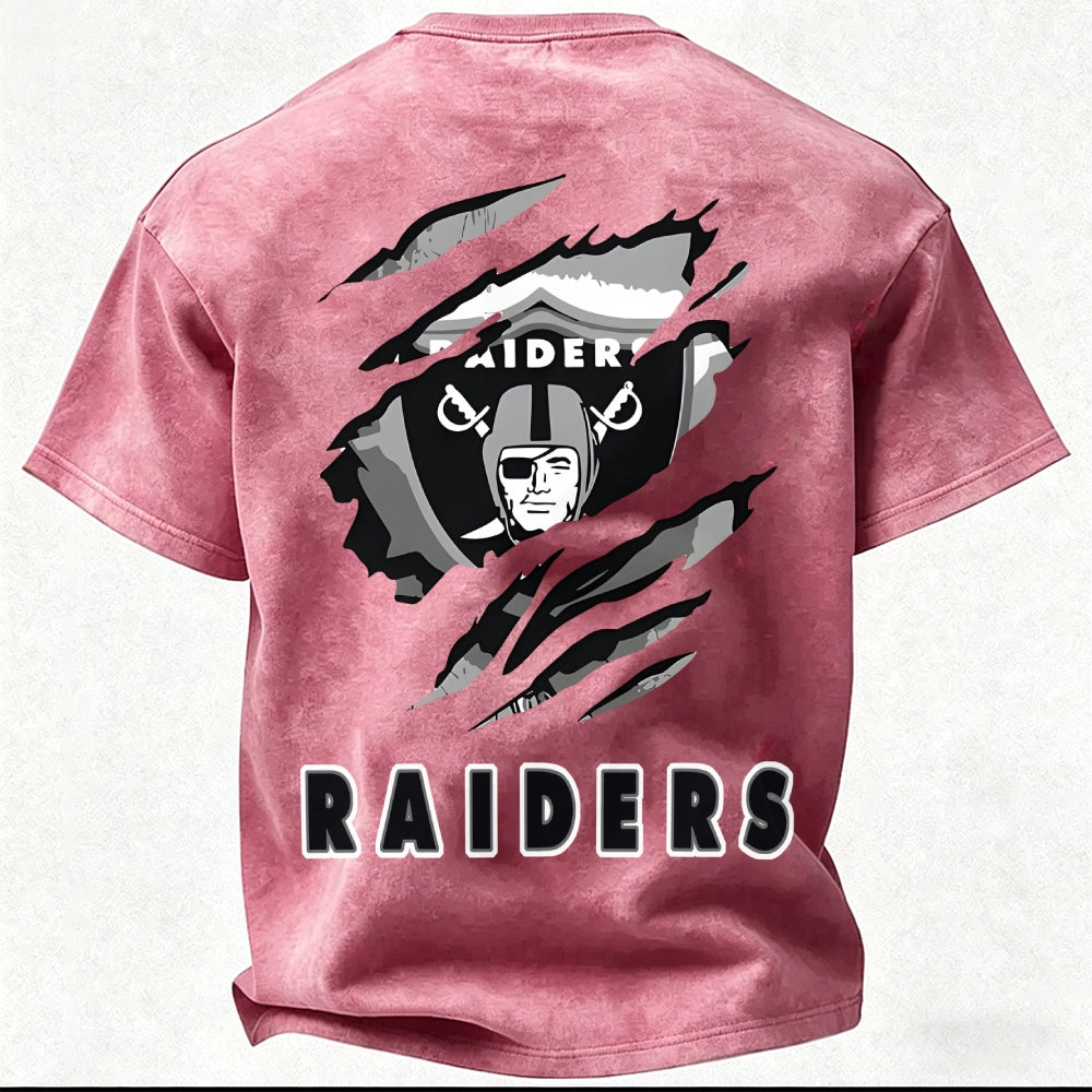 Las Vegas Raiders Printed Unisex 100% Pure Cotton Washed T-Shirt