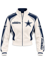 Women's Dallas Cowboys Cropped Zip Up Track Jacket