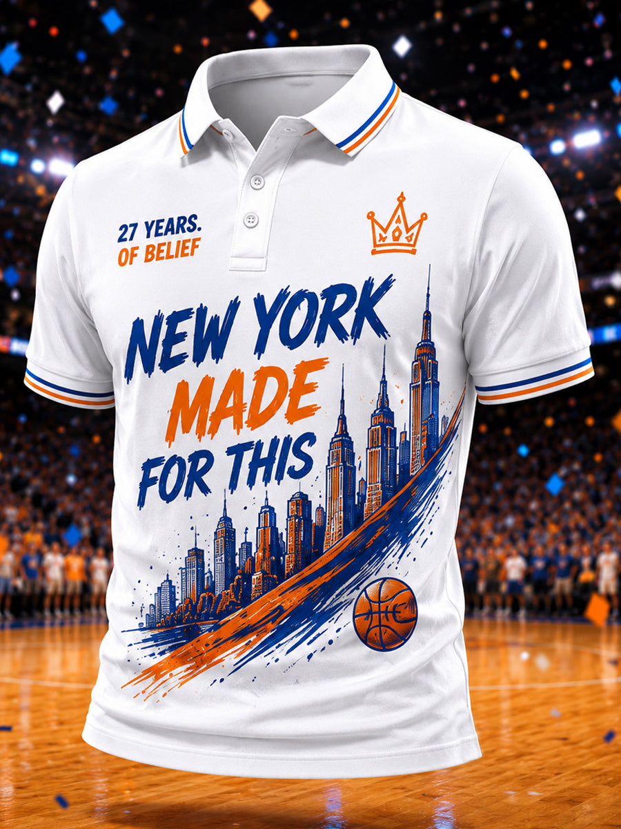 Men's New York Made For This Basketball Graphic Casual Polo