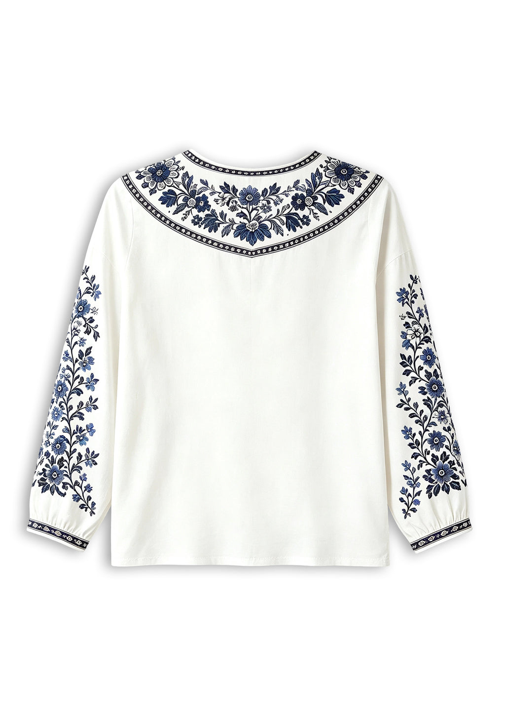 Women's Dallas Cowboys Boho Floral Printed V-Neck Long Sleeve Shirt