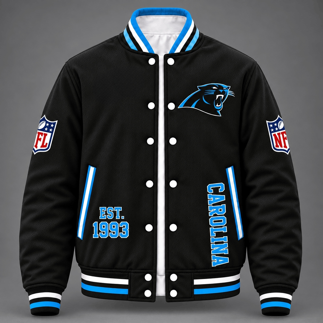 Carolina Panthers Black Varsity Jacket Secondary image