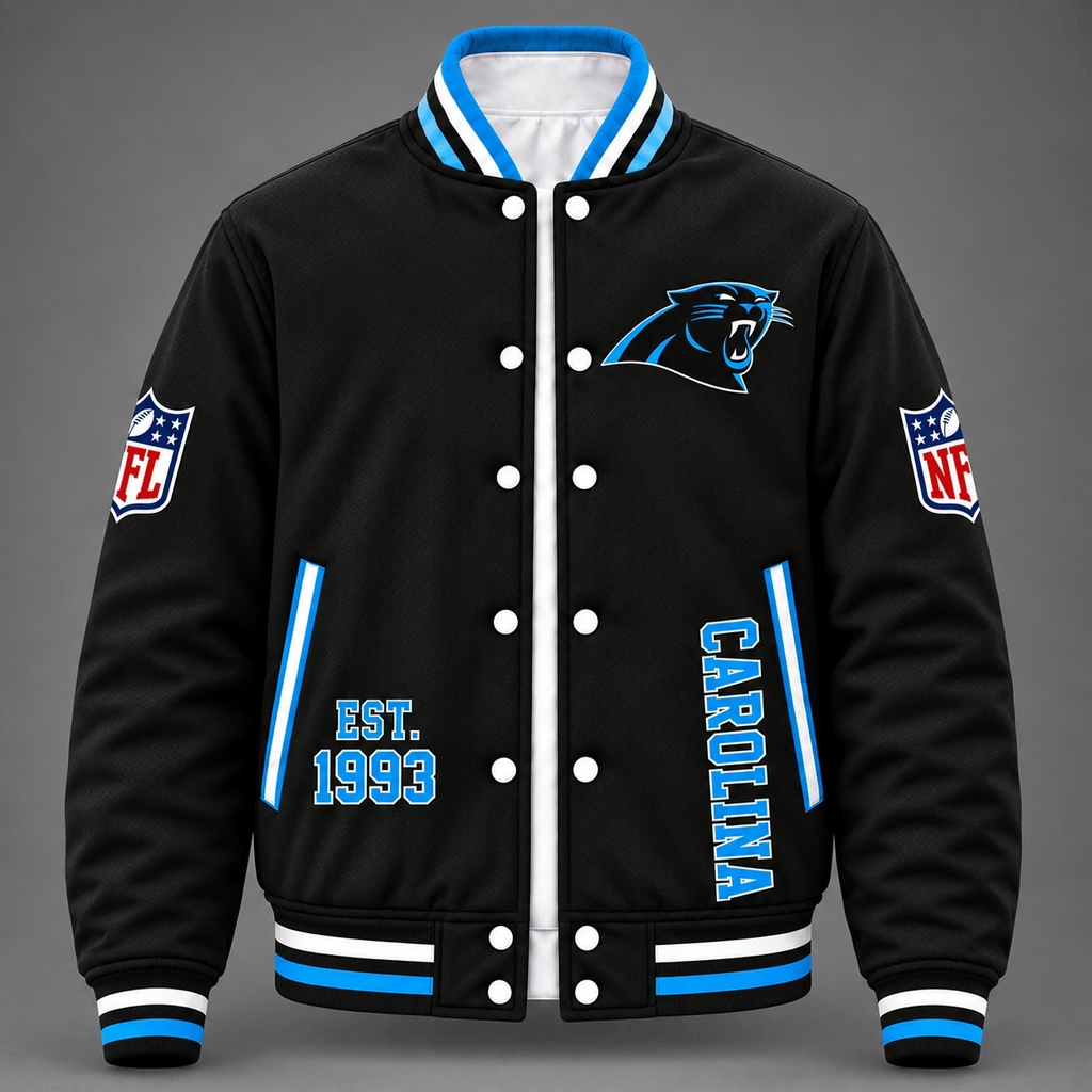 Carolina Panthers Black Varsity Jacket
