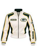 Women's Green Bay Packers Cropped Zip Up Track Jacket