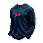 Buffalo Bills Helmet Waffle Knit Crewneck Sweatshirt
