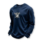 Raiders Helmet Graphic Waffle Knit Crewneck Sweatshirt