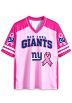 Women New York Giants Breast Cancer Awareness Pink Ribbon Mesh Jersey