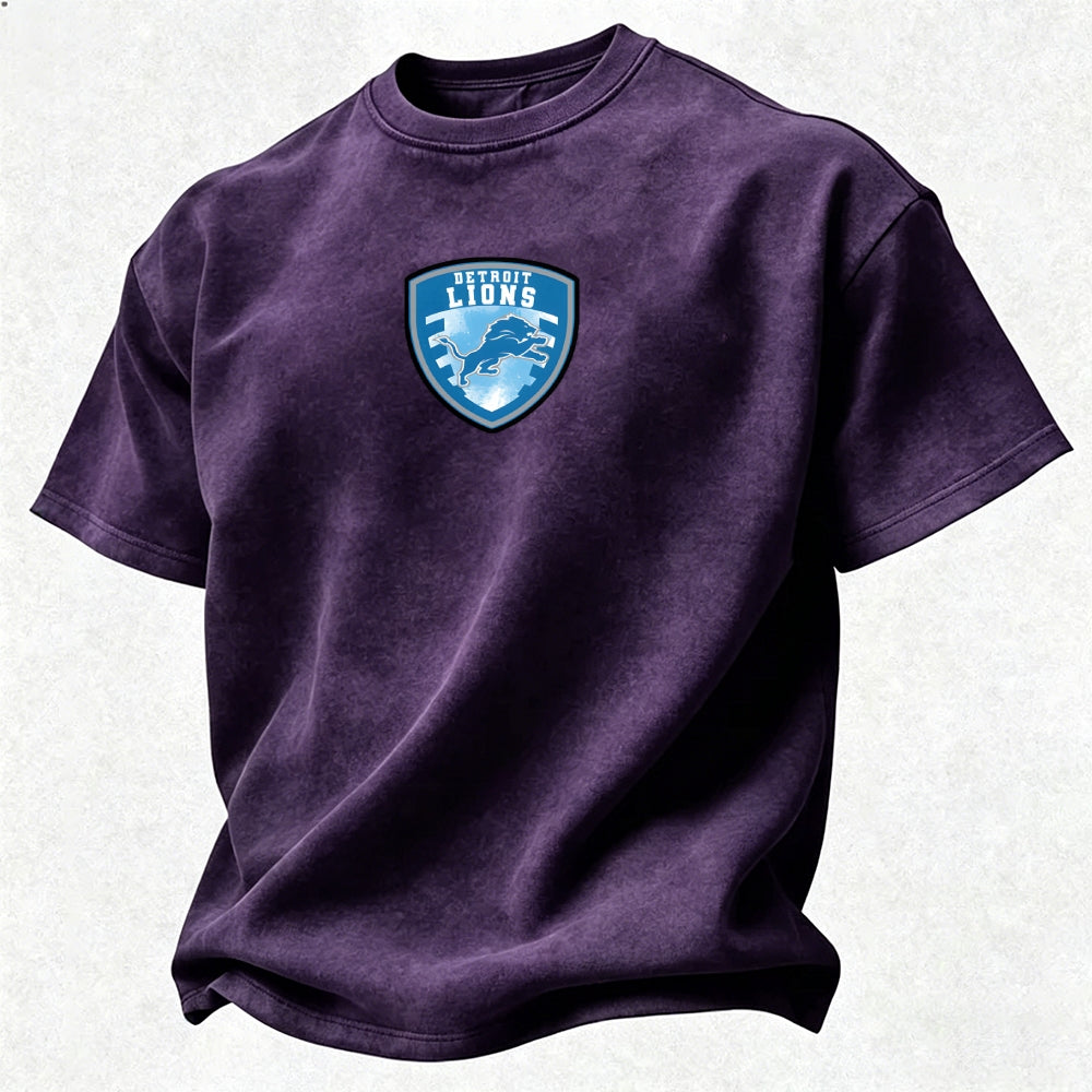 Detroit Lions Printed Unisex 100% Pure Cotton Washed T-Shirt
