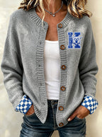 Women'S Casual Football Plant Knitted Cardigan Top