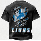 Detroit Lions Printed Unisex 100% Pure Cotton Washed T-Shirt