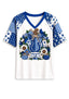 Women's Indianapolis Colts Patchwork Sleeve V-Neck Raglan T-Shirt