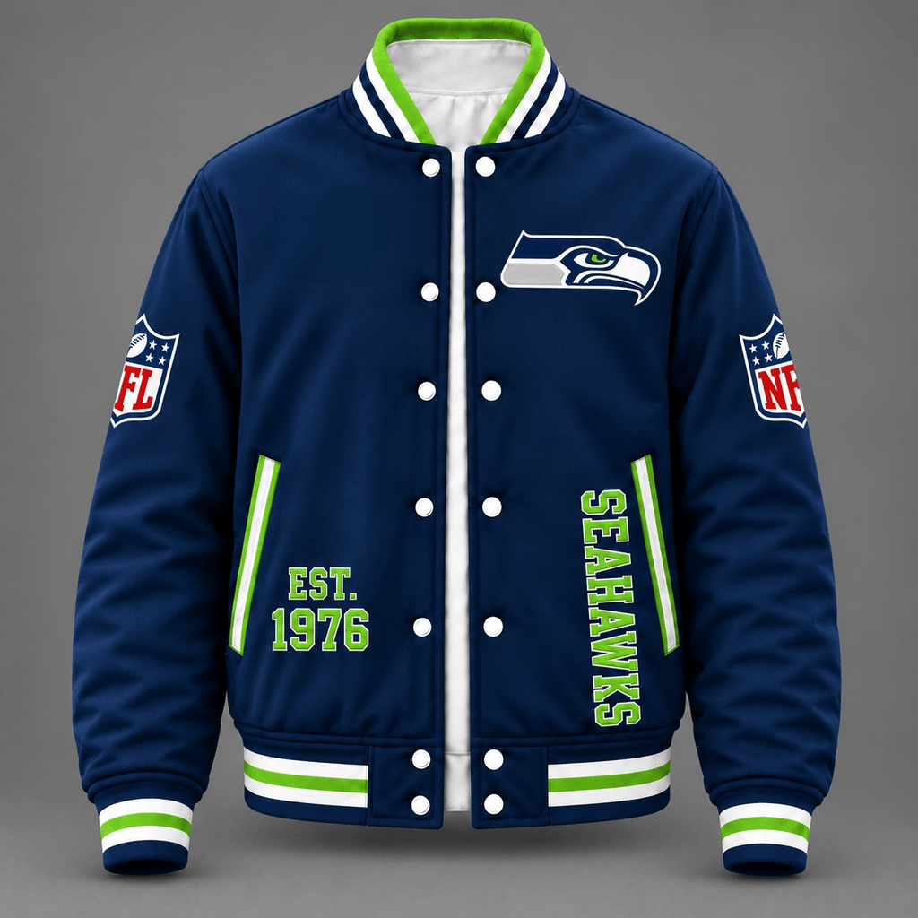 Seattle Seahawks Navy Varsity Jacket