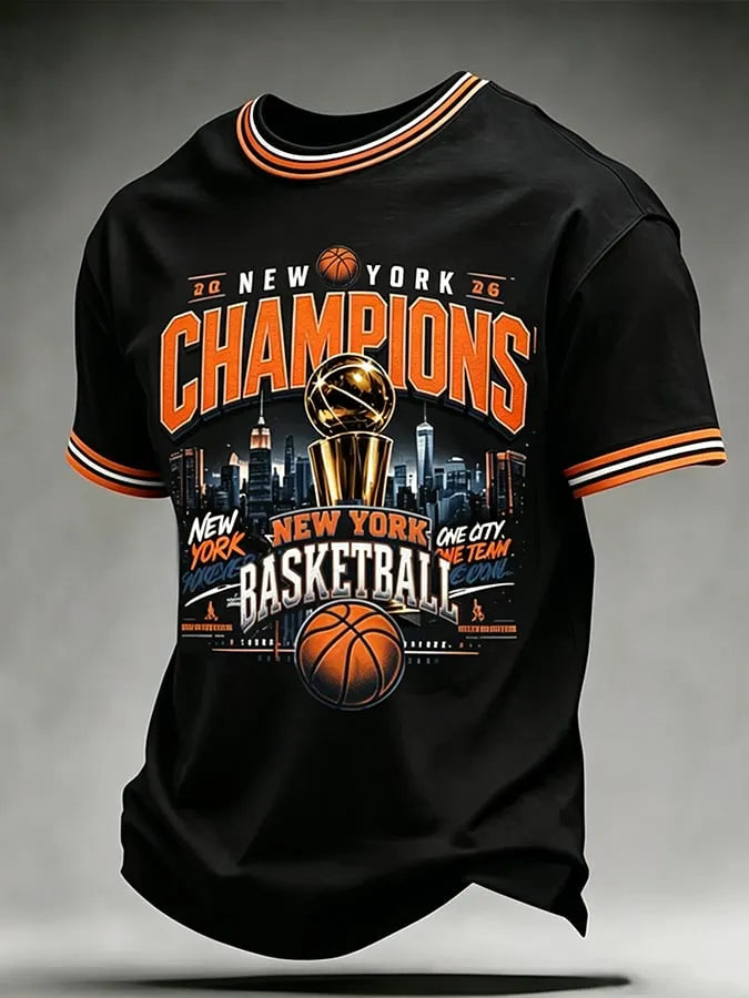 Men's New York Champions Basketball Ringer T Shirt