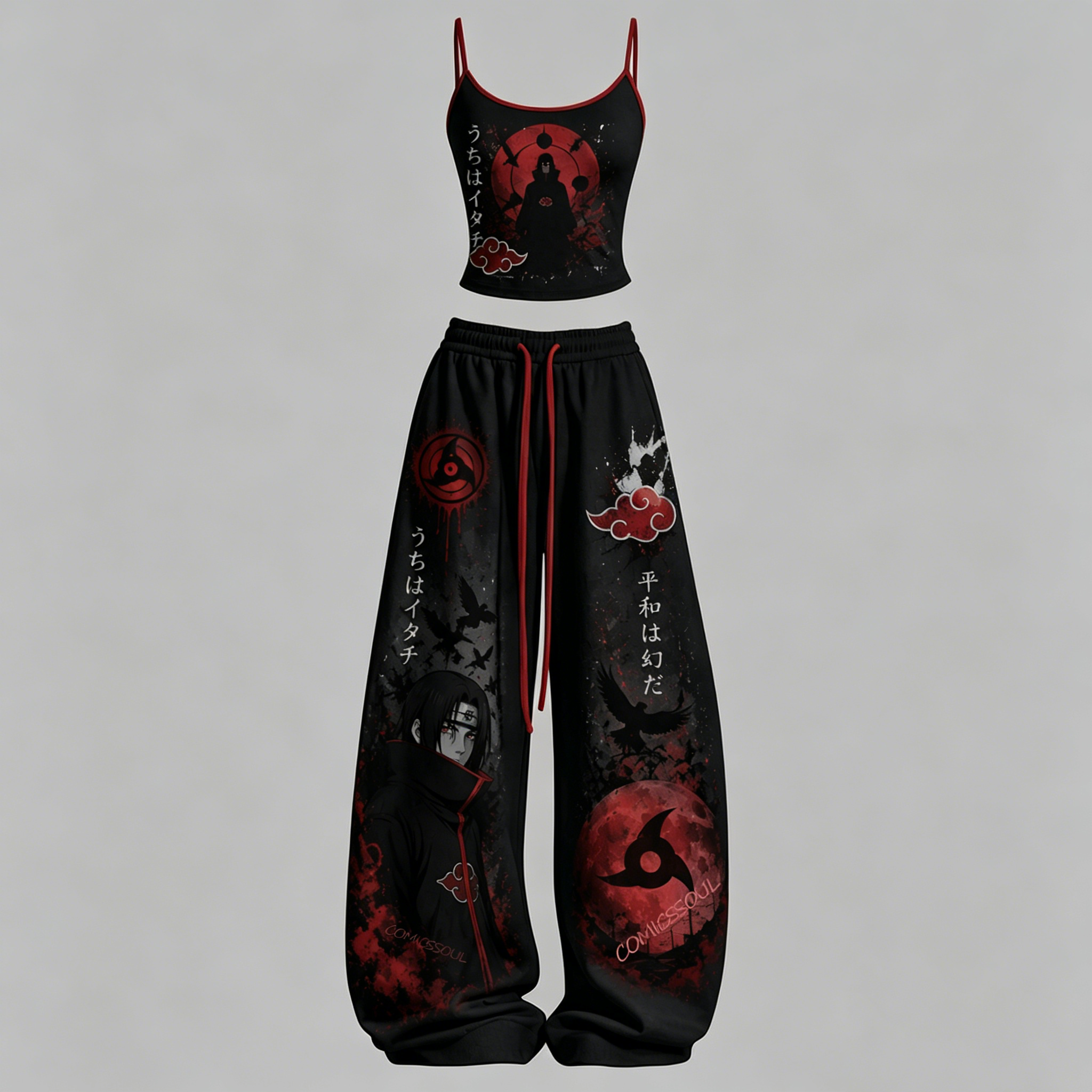 Naruto Top & Elasticated Trousers Two-Piece Set