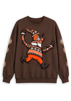 Women's Cleveland Browns Christmas Gnome Crewneck Sweatshirt