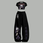 Women T-Shirt  & Elasticated Trousers Two-Piece Set 2605006567