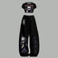 Women T-Shirt  & Elasticated Trousers Two-Piece Set 2605006567