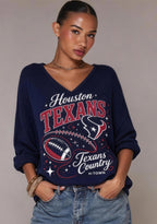 Women Houston Texans Texans Country H-Town Graphic Long Sleeve Game Day Shirt