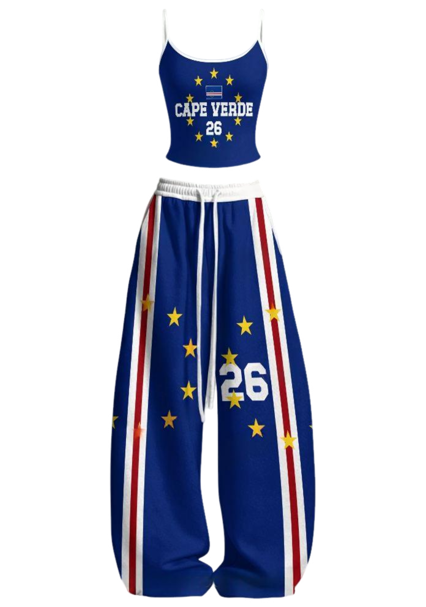 Cape Verde Star Flag Tops & Elasticated Trousers Two-Piece Set Main image
