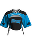 Carolina Panthers Women Lace Up Cutout Crop NFL Jersey