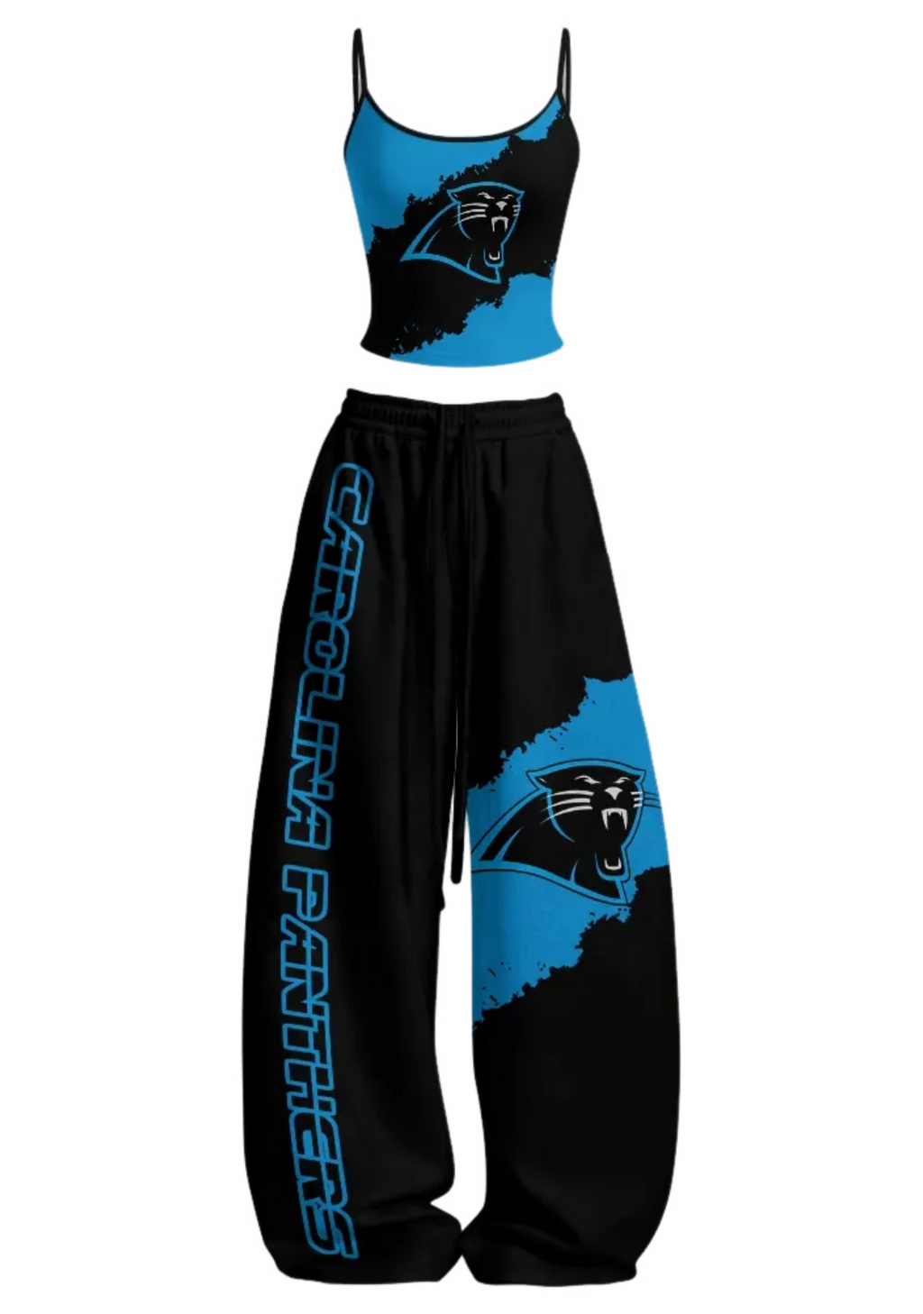 Carolina Panthers Tops & Elasticated Trousers Two-Piece Set
