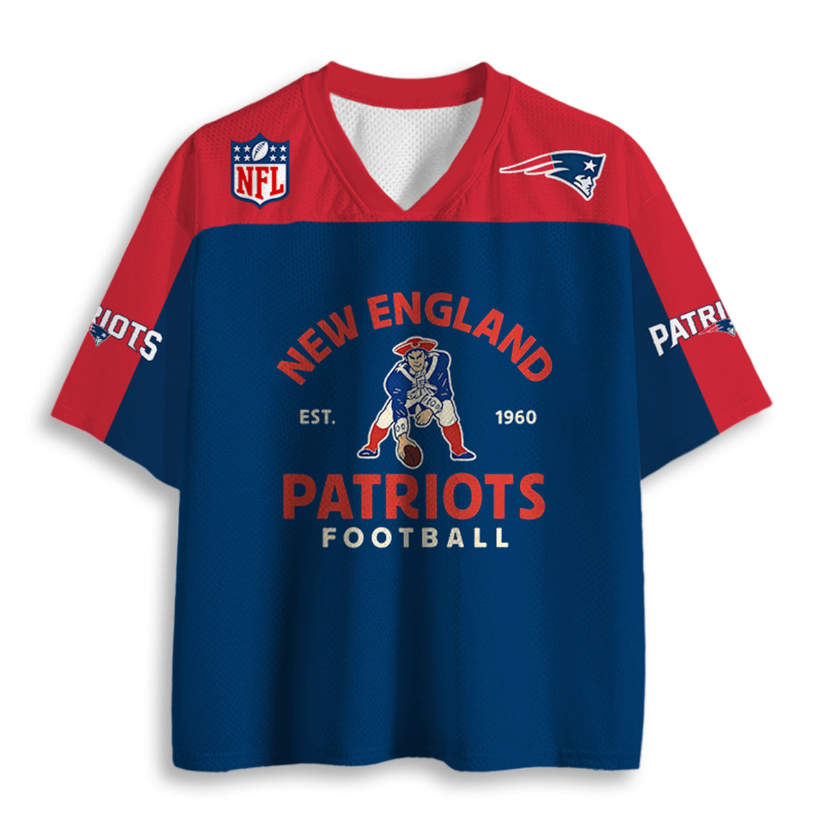 New England Patriots EST 1960 Vintage Mascot Graphic Jersey Shirts Secondary image