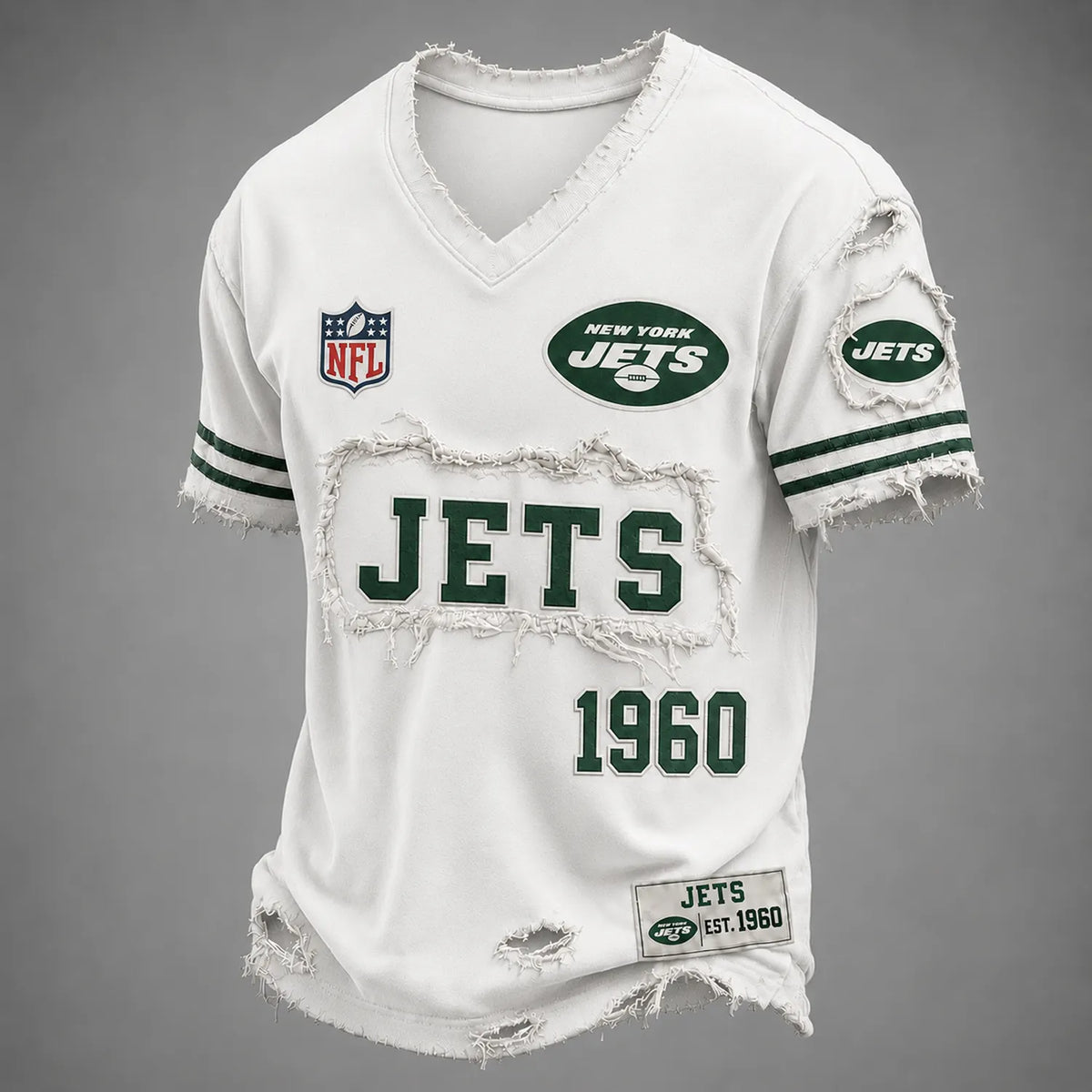 NYJ x NFL LUXURY V-Neck T-Shirt 3005 DatND DVT