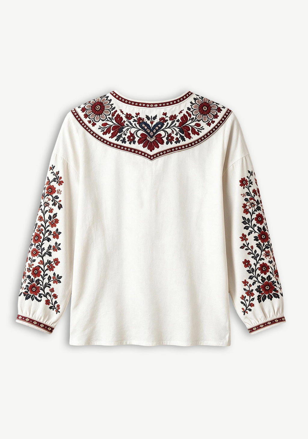 Arizona Cardinals Bohemian Floral Printed V-Neck Long Sleeve Shirt