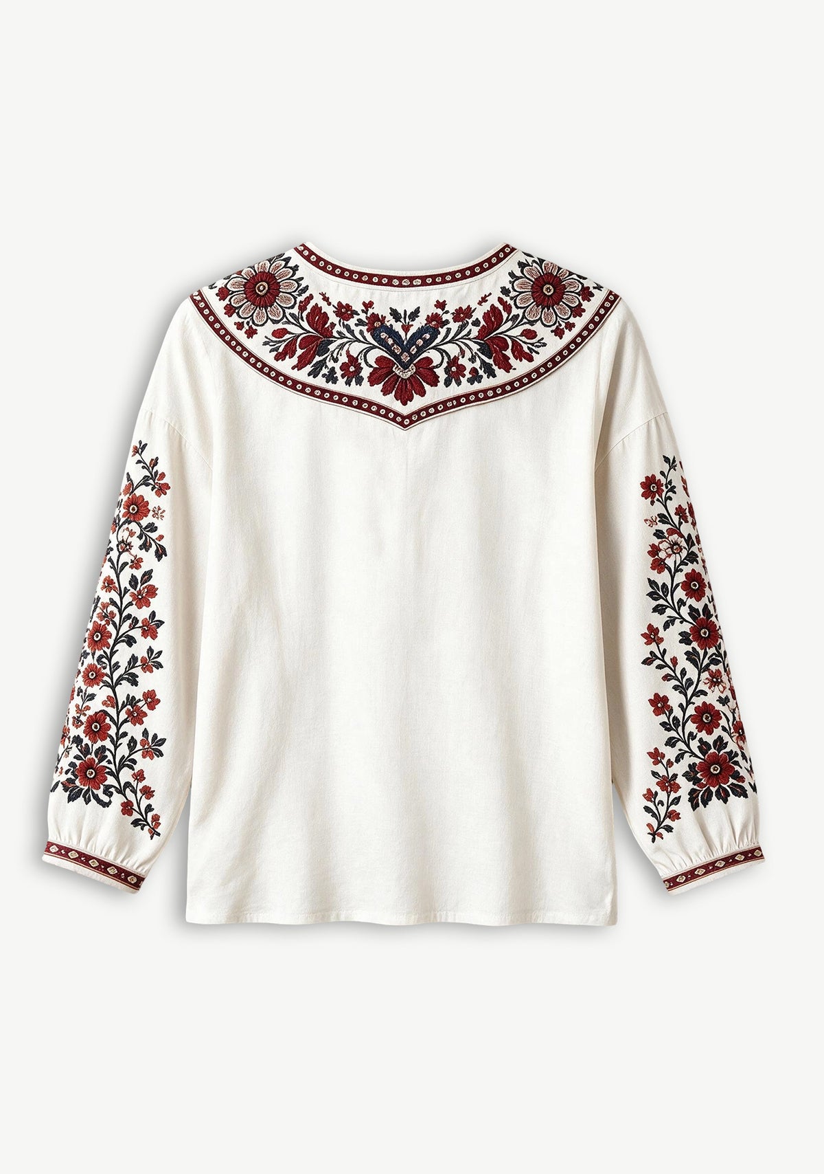 Arizona Cardinals Bohemian Floral Printed V-Neck Long Sleeve Shirt