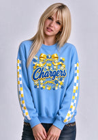 Women's Los Angeles Chargers Floral Bow Crewneck Sweatshirt