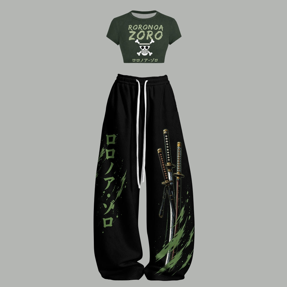 Women T-Shirt  & Elasticated Trousers Two-Piece Set 2605009667