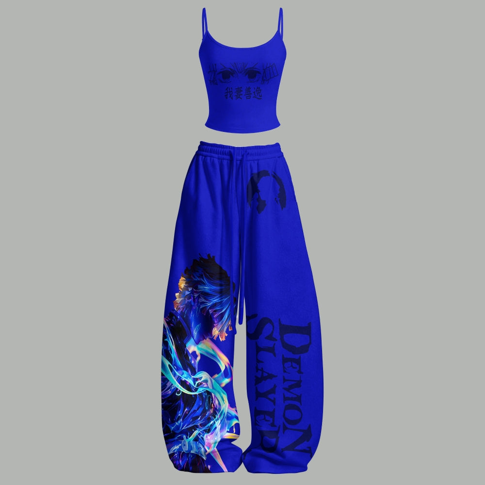 Demon Slayer Top & Elasticated Trousers Two-Piece Set