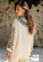 Miami Dolphins Bohemian Floral Printed V-Neck Long Sleeve Shirt