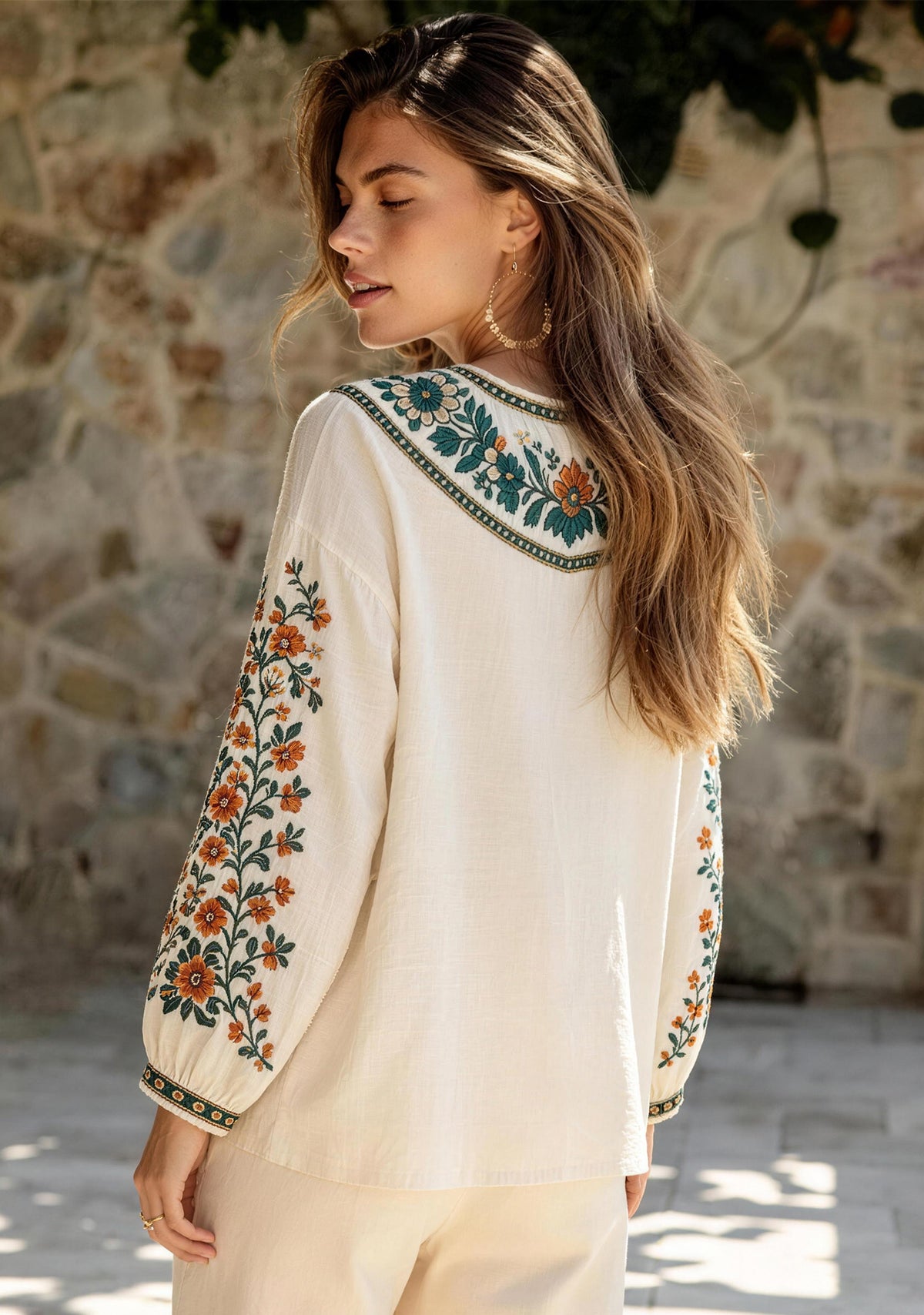 Miami Dolphins Bohemian Floral Printed V-Neck Long Sleeve Shirt