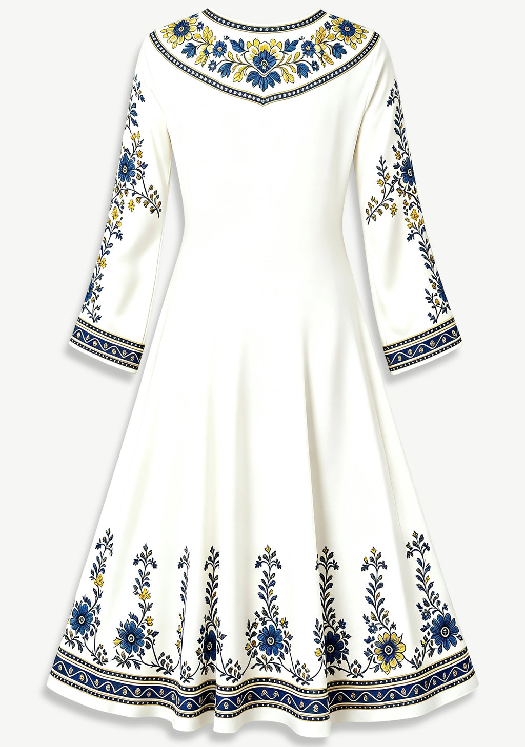 Los Angeles Rams Boho Floral Printed Game‑Day Midi Dress