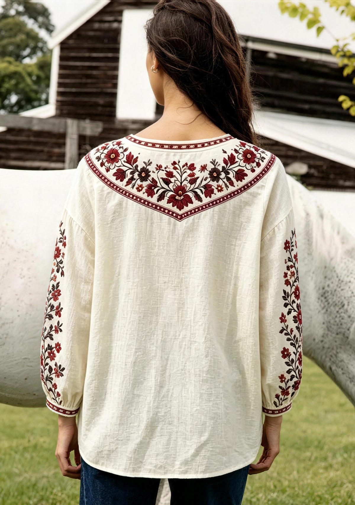 Tampa Bay Buccaneers Boho Floral Printed V-Neck Long Sleeve Shirt
