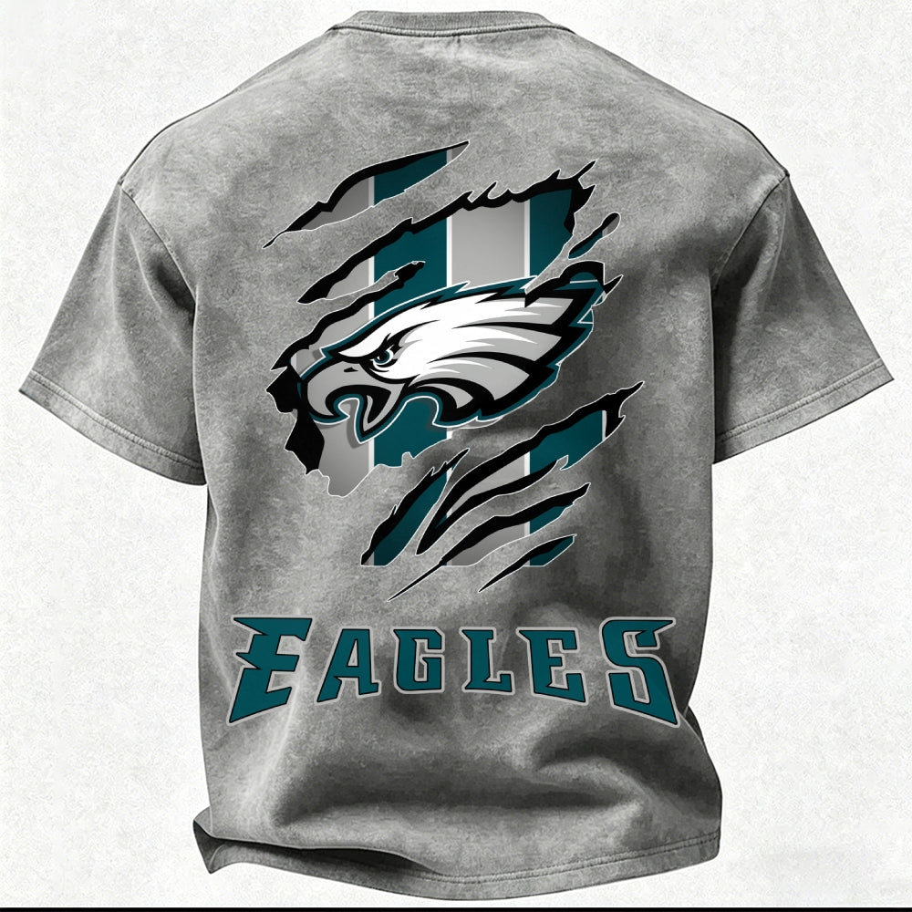Philadelphia Eagles Printed Unisex 100% Pure Cotton Washed T-Shirt