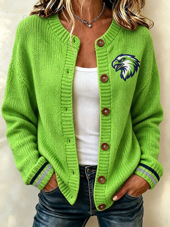 Women'S Football Printed Knitted Cardigan Secondary image
