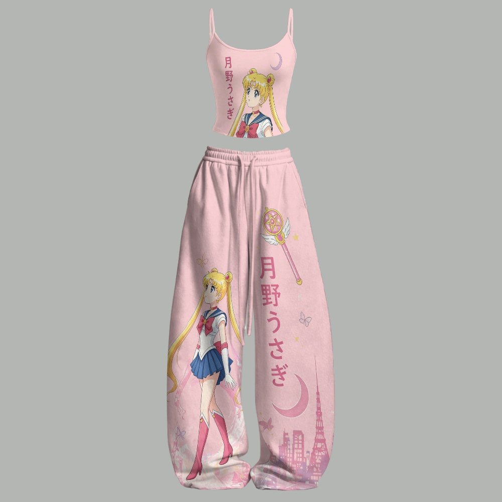 Top & Elasticated Trousers Two-Piece Set 2605006725