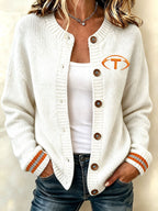 Women'S Casual Football Plant Knitted Cardigan Top