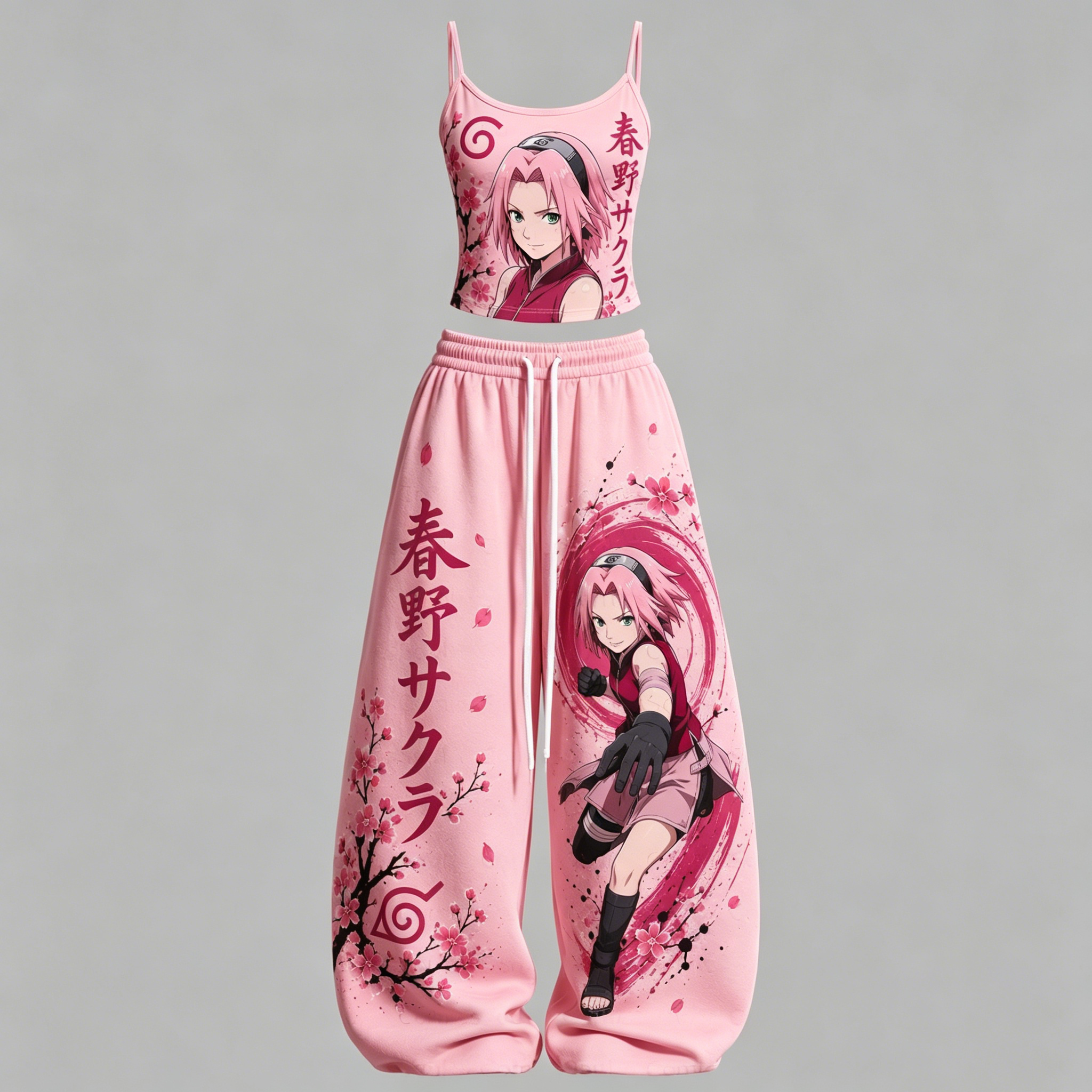 Naruto Top&Elasticated Trousers Two-Piece Set