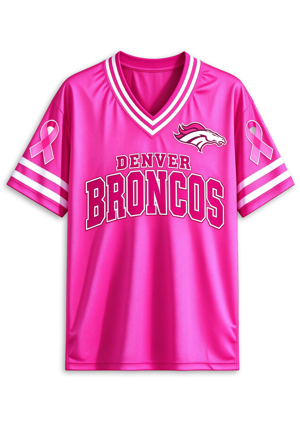 Women Denver Broncos Breast Cancer Awareness Pink Football Jersey