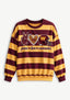 Women's Peace Love Washington Commanders Striped Crewneck Sweatshirt