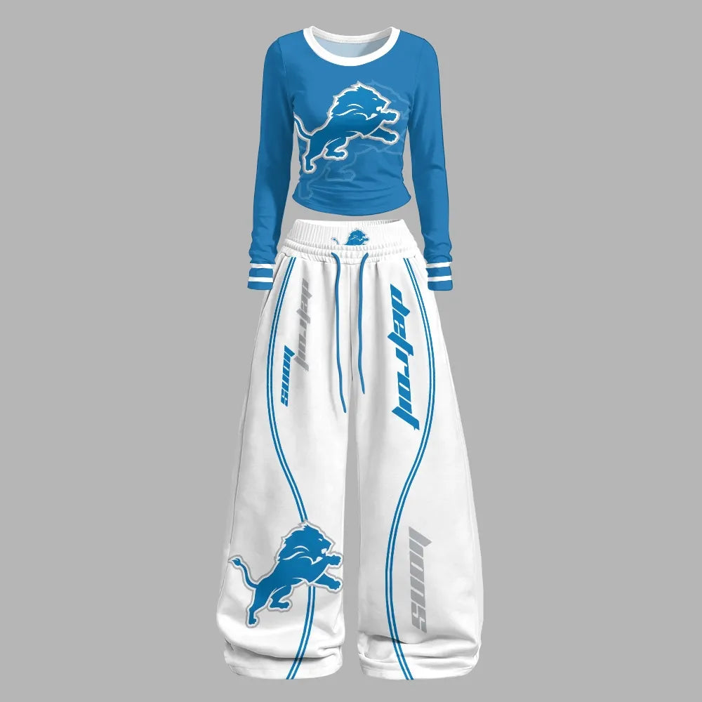 Detroit Lions Long-Sleeved Double-Layer Stretch Pants Set | NFL