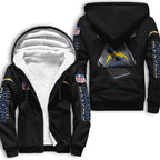 Los Angeles Chargers Fleece Lined Zip Up Football Fan Hooded Jacket