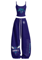 Charlotte Hornets Tops & Elasticated Trousers Two-Piece Set