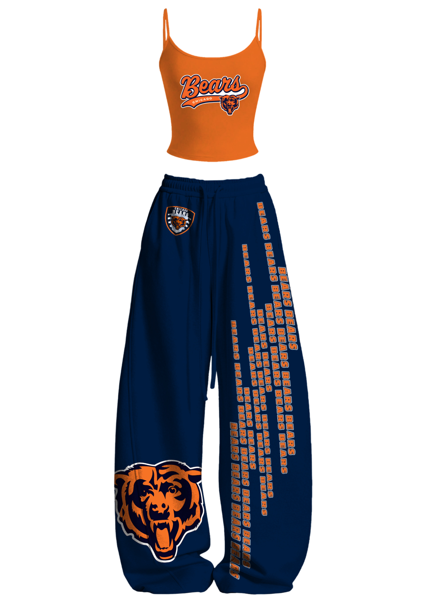 Chicago Bears Orange Tops & Elasticated Trousers Two-Piece Set Main image